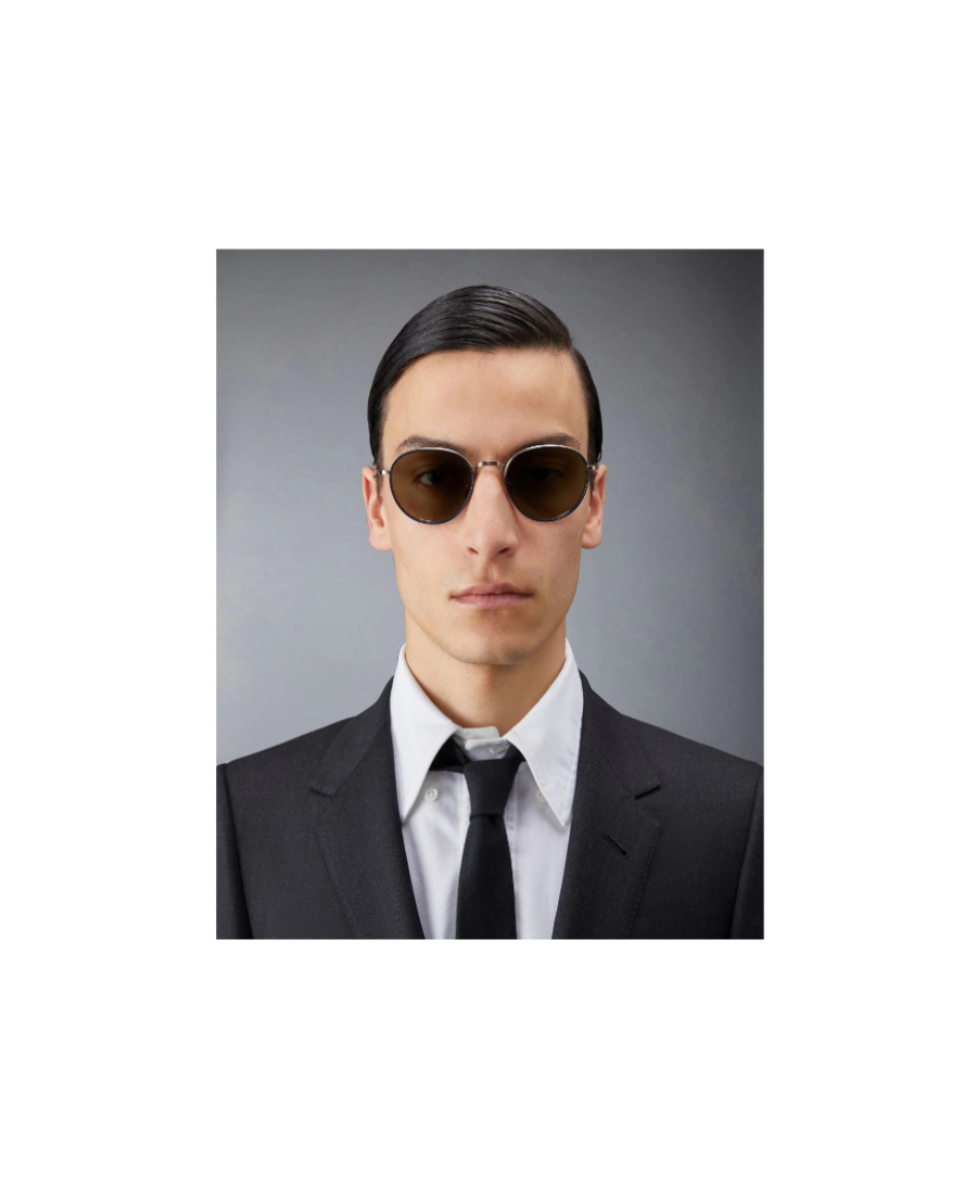 Thom Browne Eyewear Round Framed Sunglasses In Black