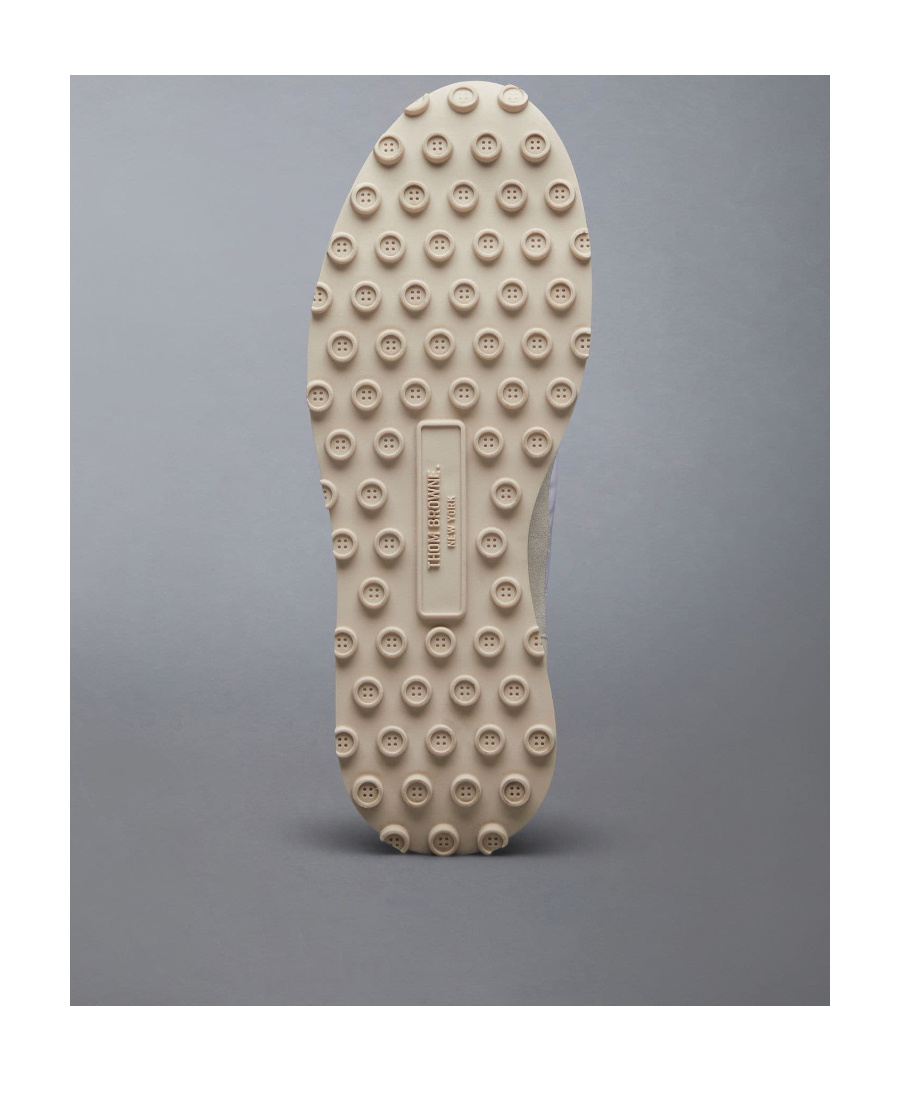 Thom Browne Tech Runner Suede Sneakers In White