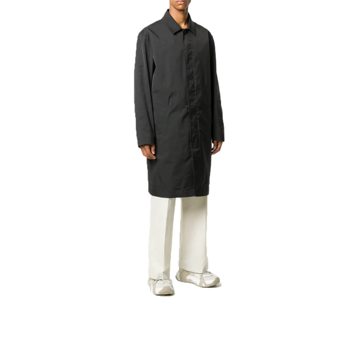 Valentino Single-breasted Mid-length Coat In Black