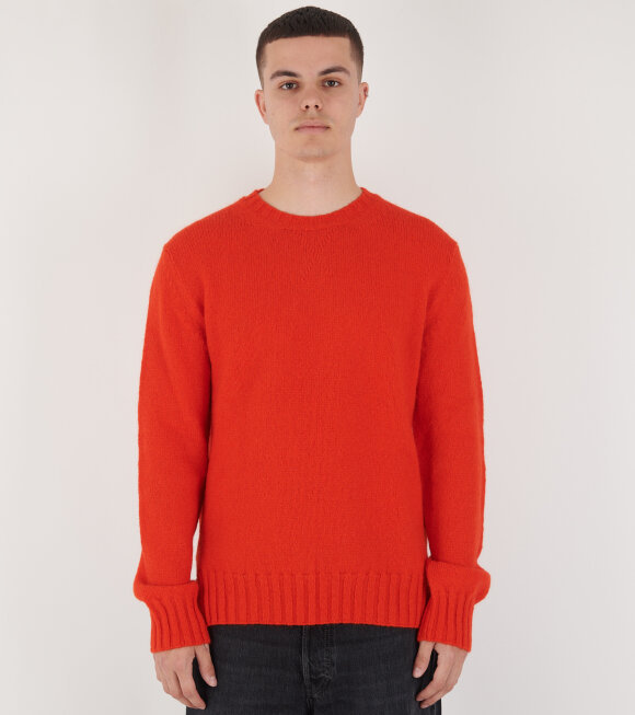 Jil Sander Virgin Wool Crew-neck Sweater In Red