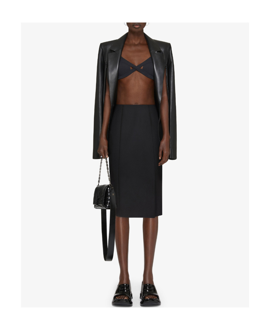 Givenchy Single-breasted Open Leather Jacket In Black