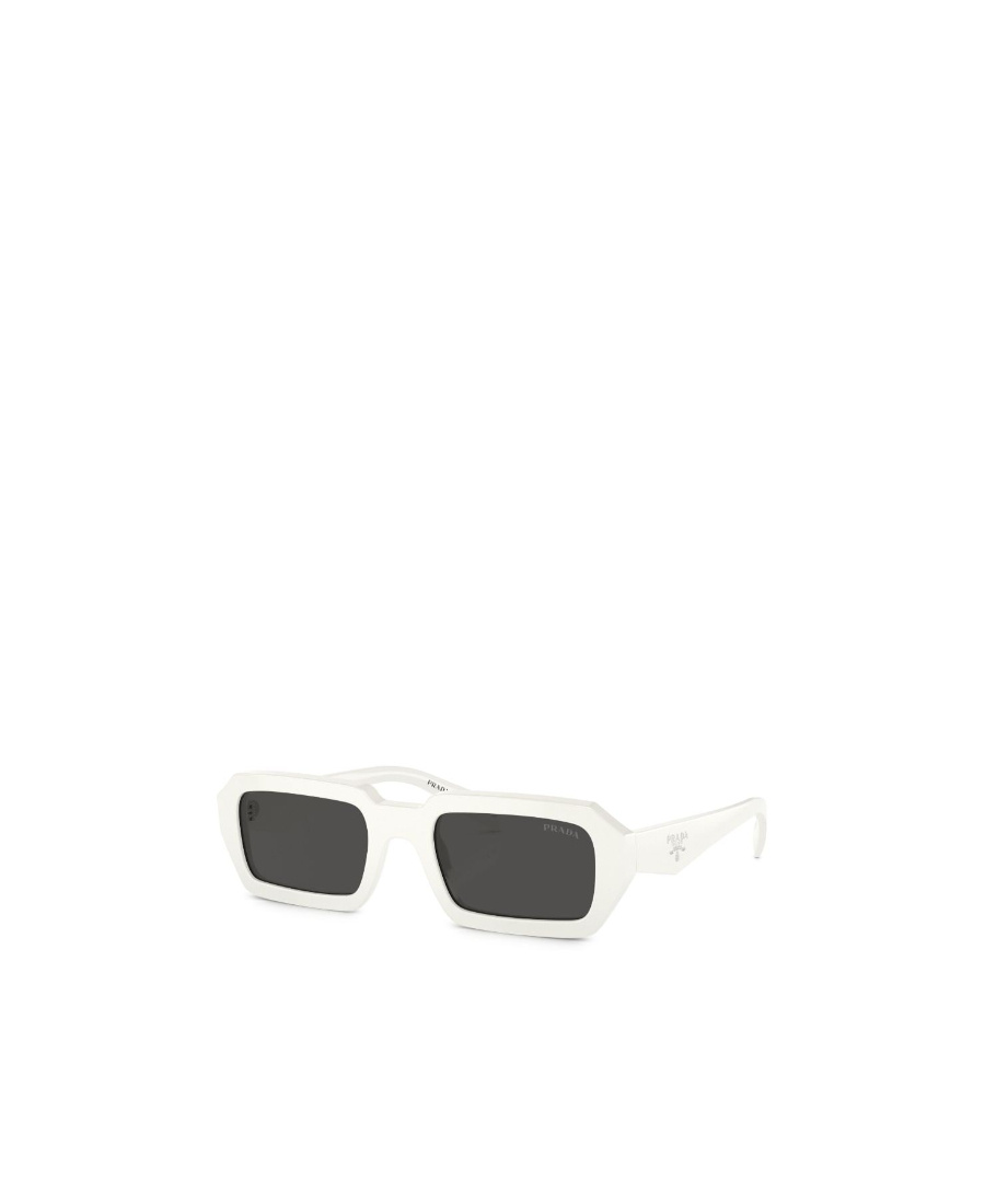 Prada Acetate Rectangular Sunglasses In White