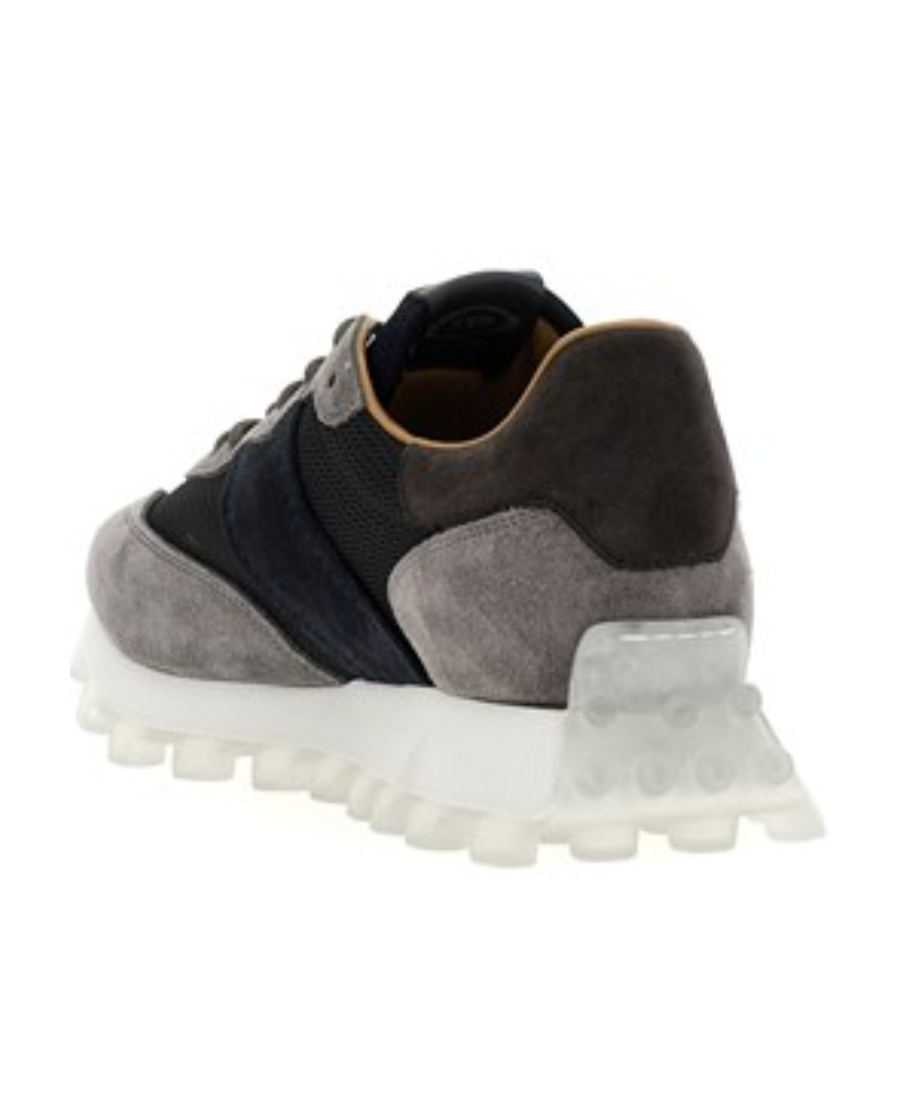 Tod's Suede-panel Ribbed Sneakers In Black