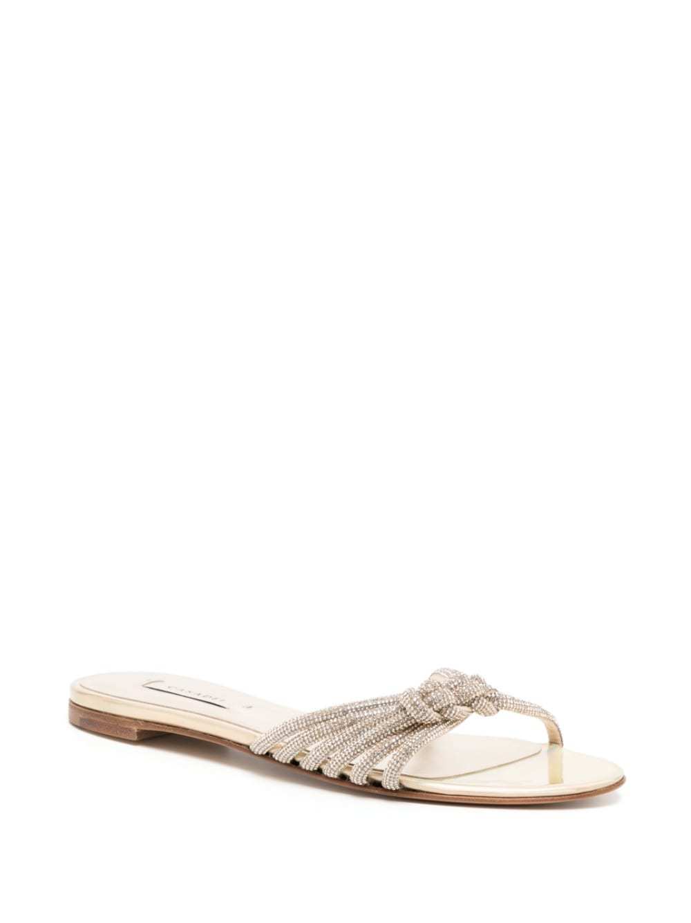 Casadei Knot-detail Slide Sandals In Nude