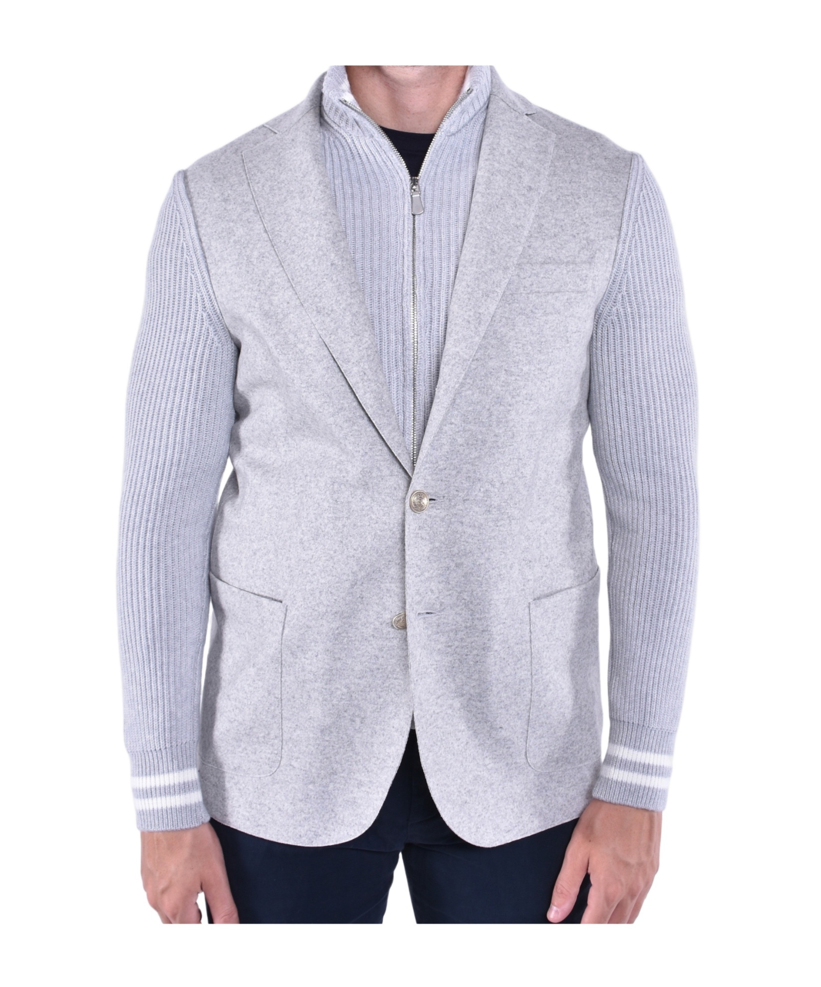 Eleventy Long-sleeved Suit Jacket In Blue