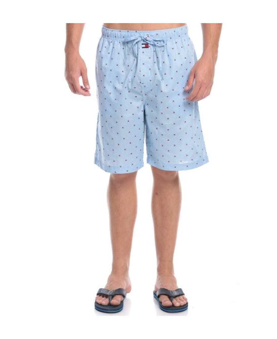 Shop Tommy Hilfiger Logo Detail Shorts In Blue