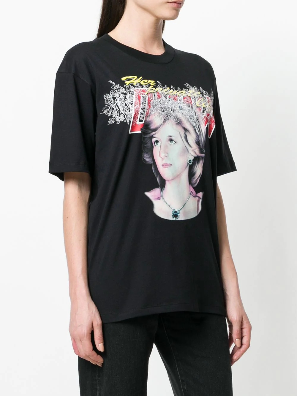 Off-white Printed T-shirt With Round Neck In Black