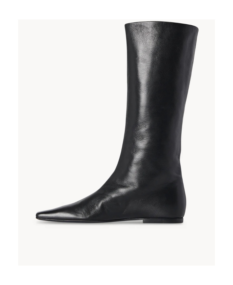 The Row Bette Middle Boot With Square Head In Black