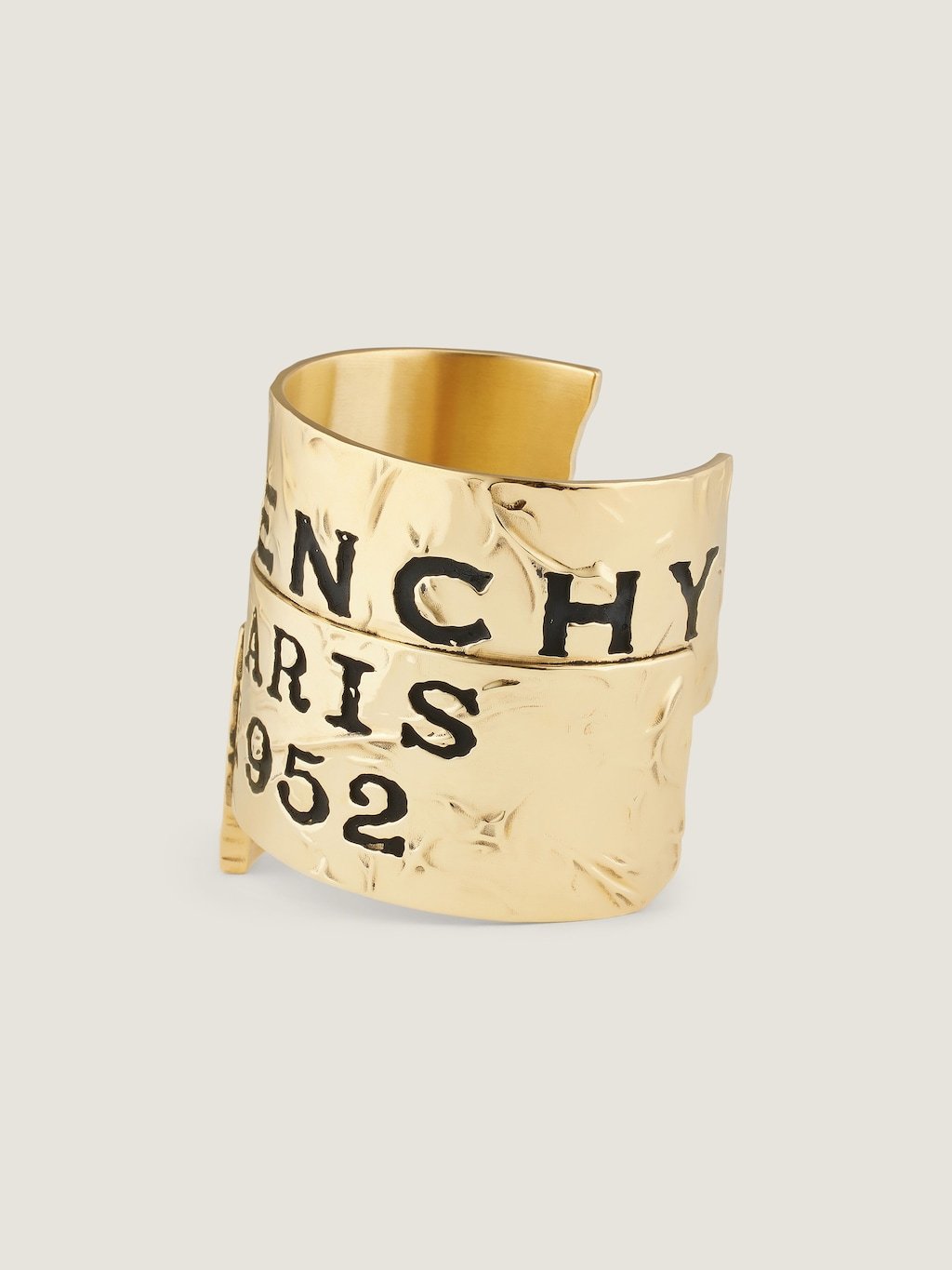 Givenchy Tape Cuff In Metal And Enamel In Gold