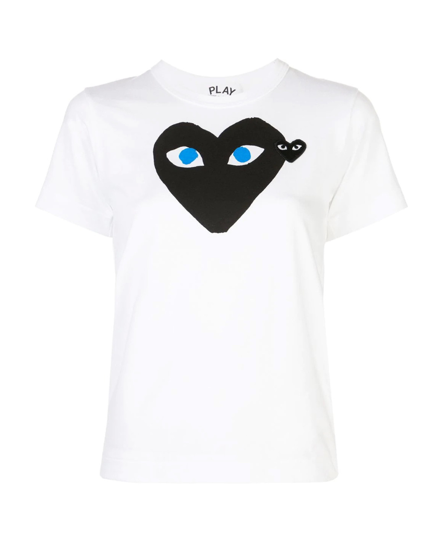 Comme Des Garçons Play Heart Print T-shirt In White
