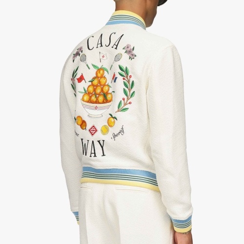 Casablanca Casa Way Viscose Blend Bomber Jacket In White