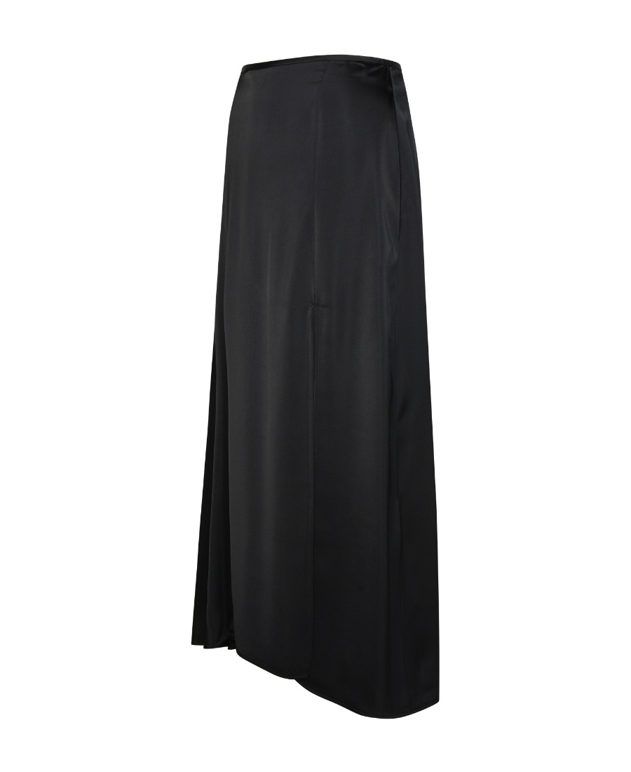 Jil Sander Viscose Skirt With Asymmetrical Hem And Side Slit In Black