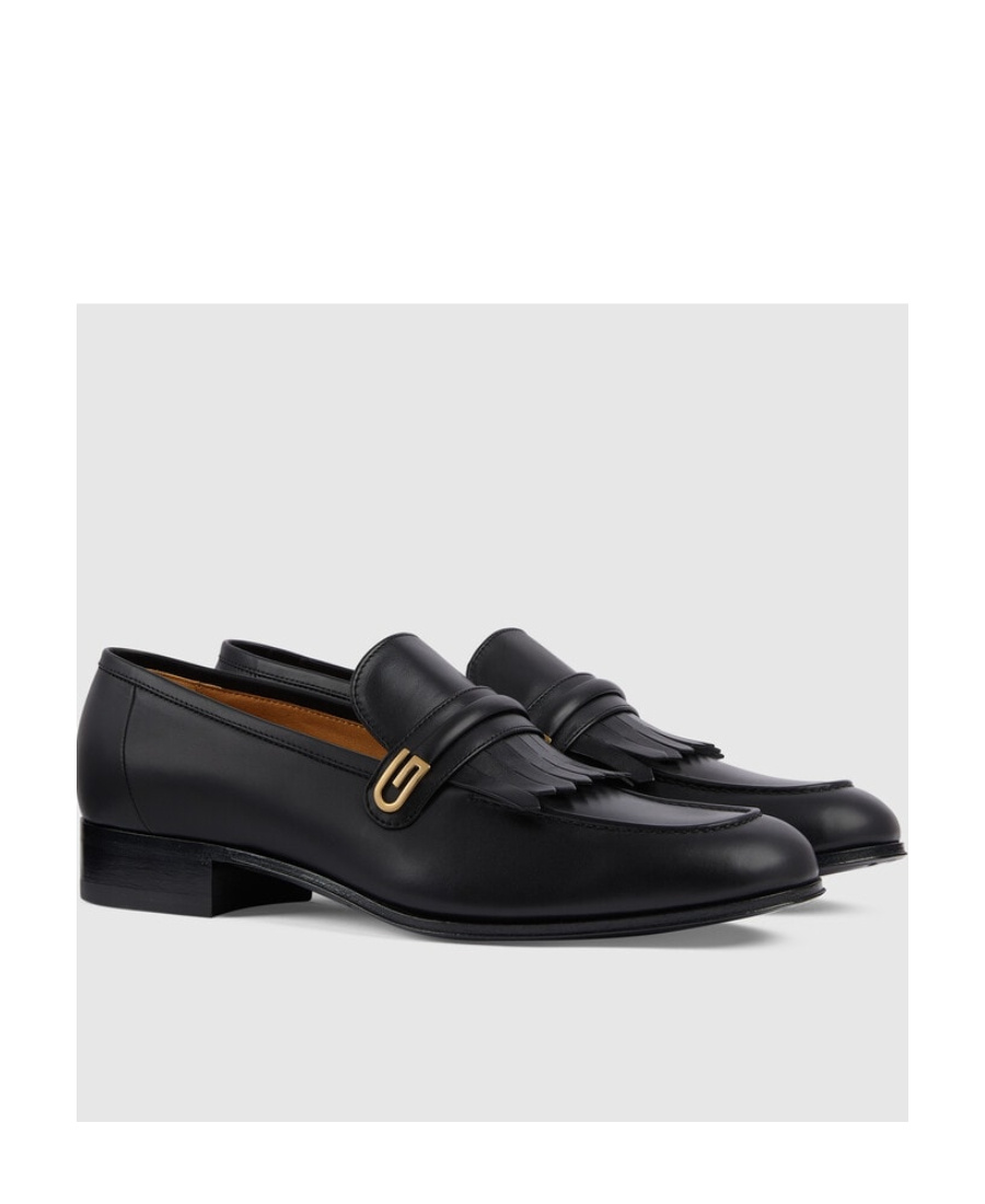 Gucci Horsebit Detail Leather Loafer With Gold-tone Hardware In Black
