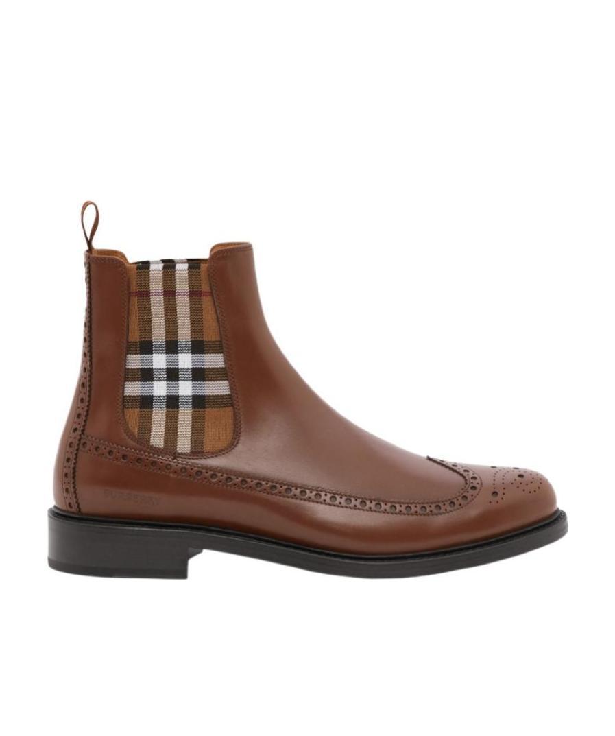 Burberry Vintage Check Chelsea Boots In Brown