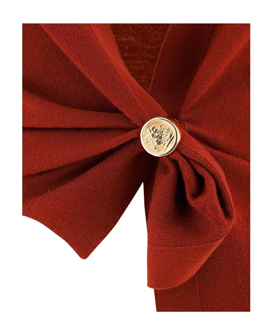 Bottega Veneta Ring Detail Knit Cardigan In Red