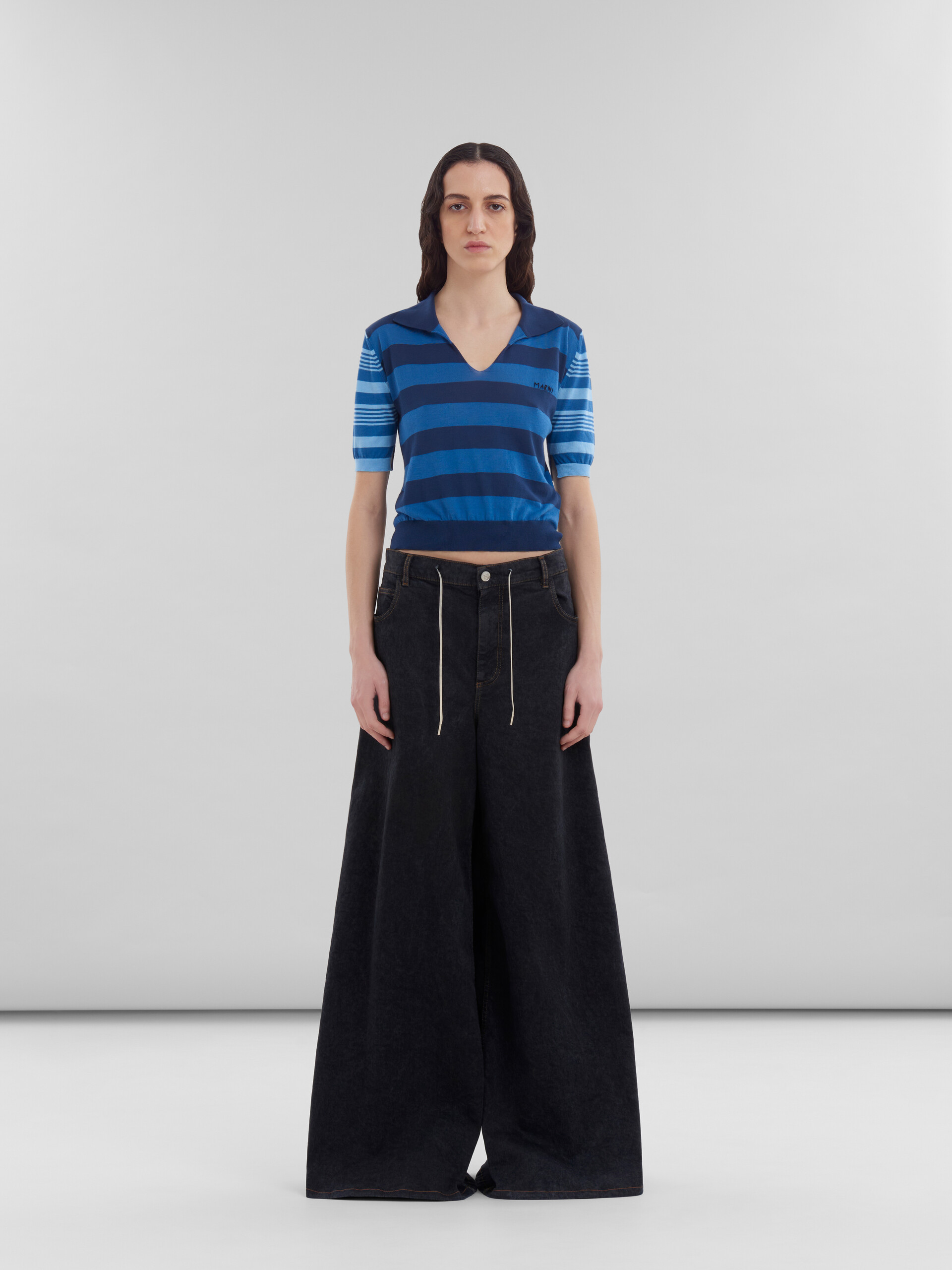 Shop Marni High-rise Wide-leg Jeans In Black