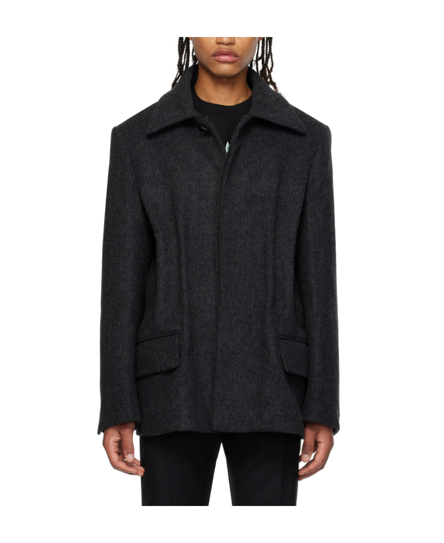 We11 Done Gray Tucked Jacket In Black