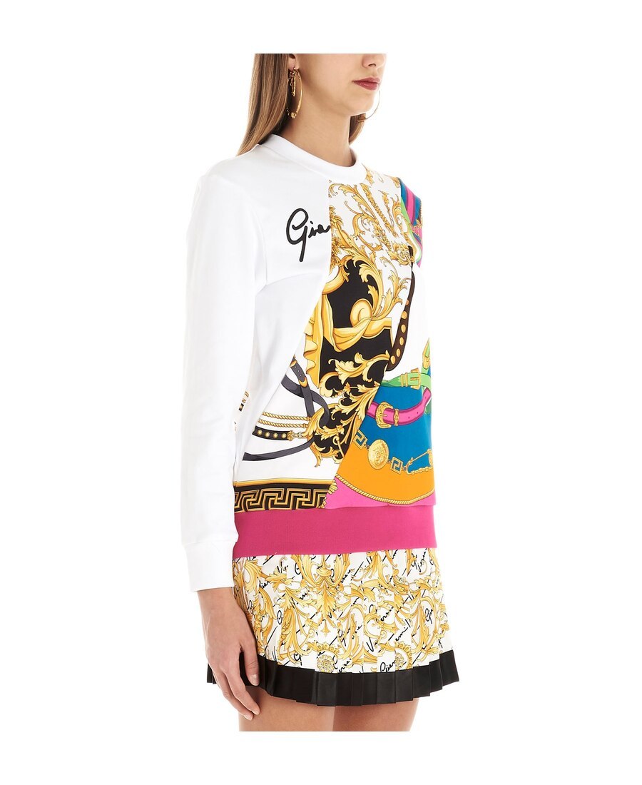 Versace Multicolor Printed Sweater In Multicolor