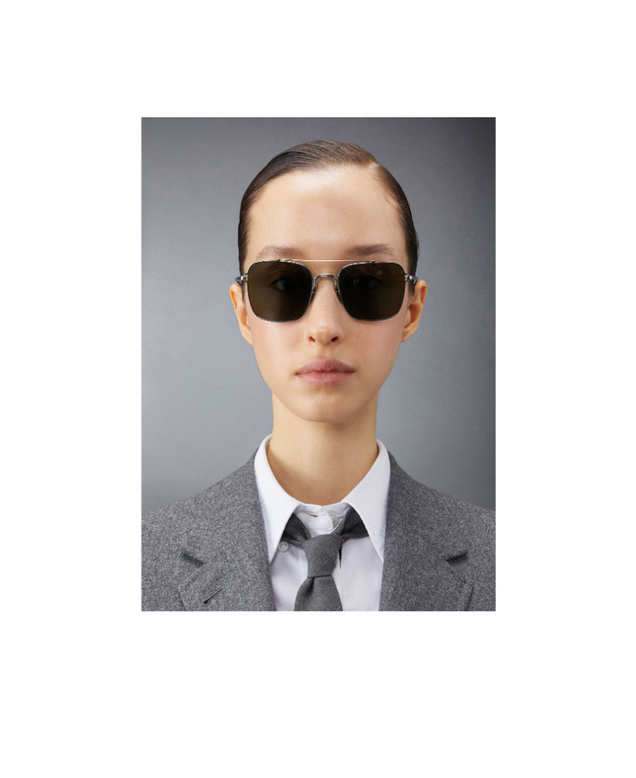 Thom Browne Raised-bridge Square-frame Sunglasses In Brown