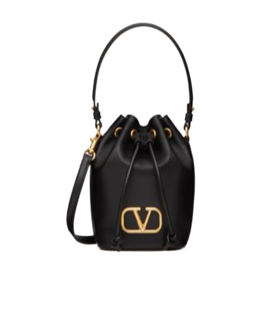 Valentino Garavani Mini Vlogo Signature Bucket Bag In Nappa Leather Woman Black Uni In Black