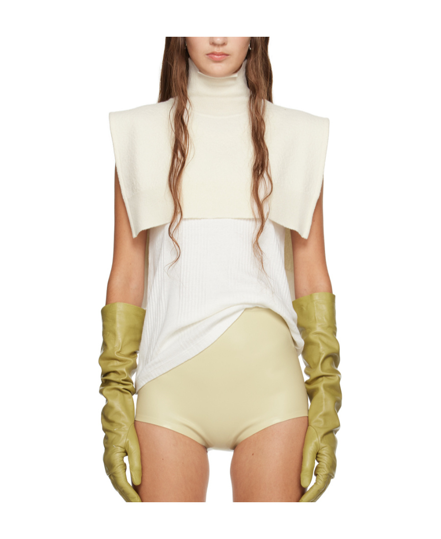 Shop Mm6 Maison Margiela High-necked Sweater In Nude