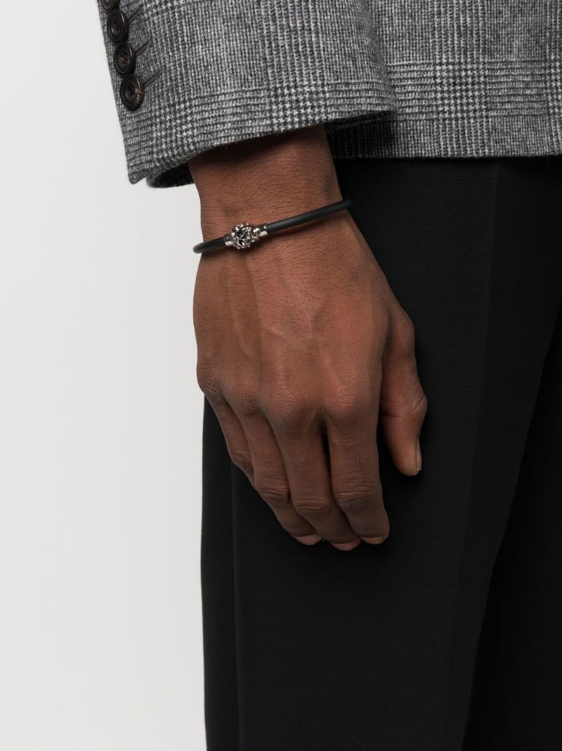 ALEXANDER MCQUEEN SKULL-STUD TUBULAR BRACELET