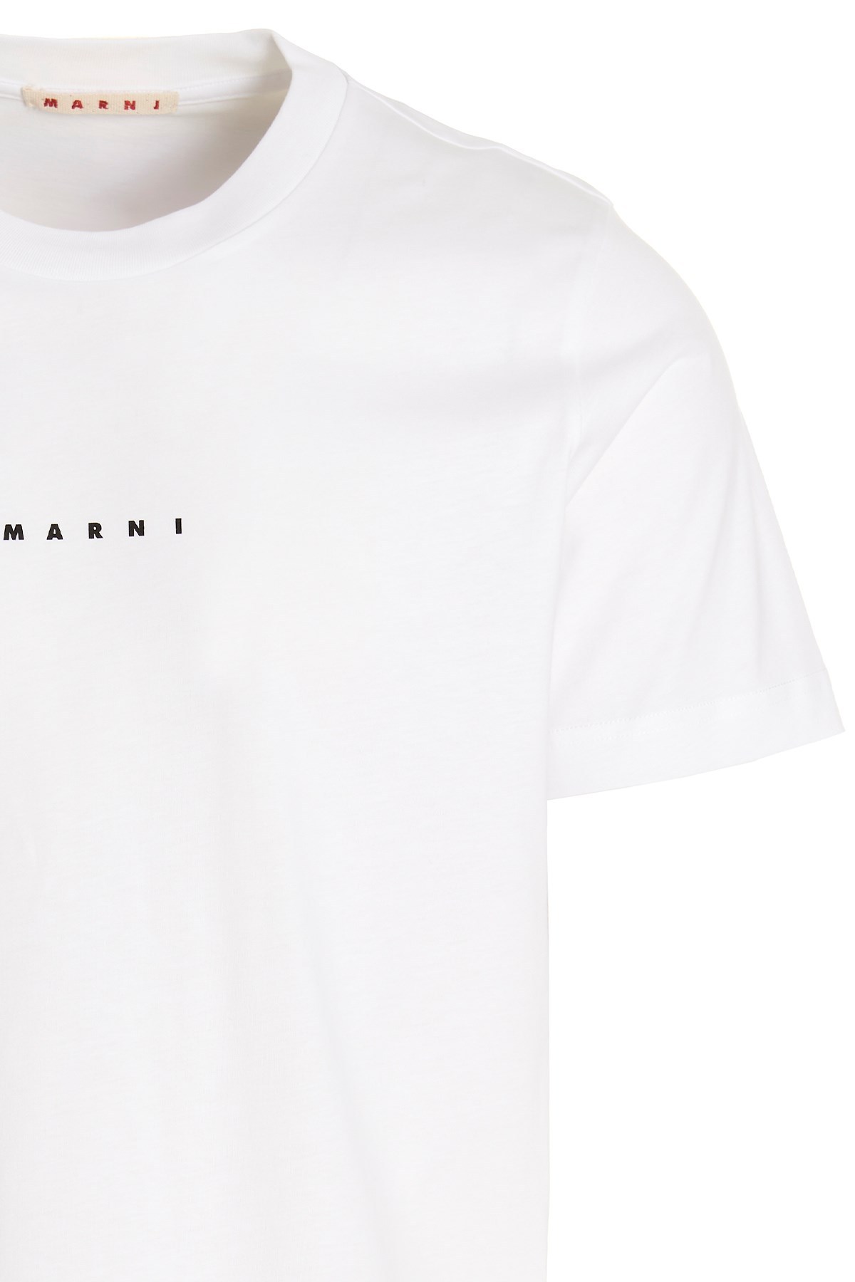 Marni White Cotton T-shirt With Logo Print In White