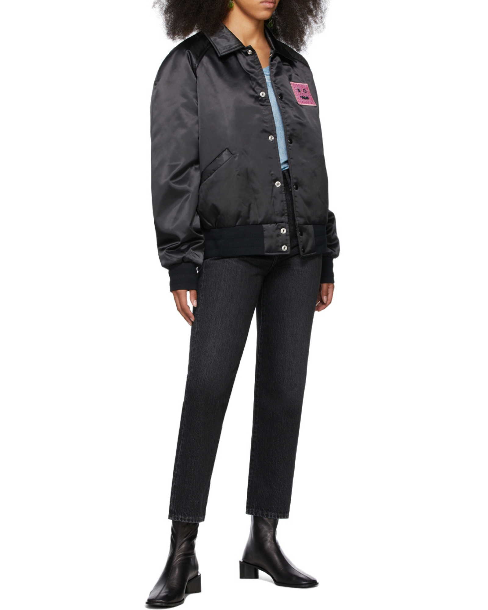 Acne Studios Mece Straight-leg Cropped Jeans In Black