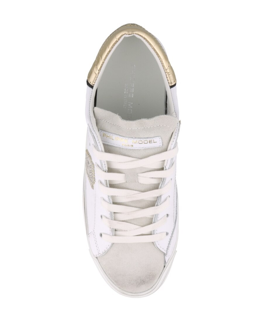 Philippe Model Prsx Veau Croco White Leather Sneaker In White