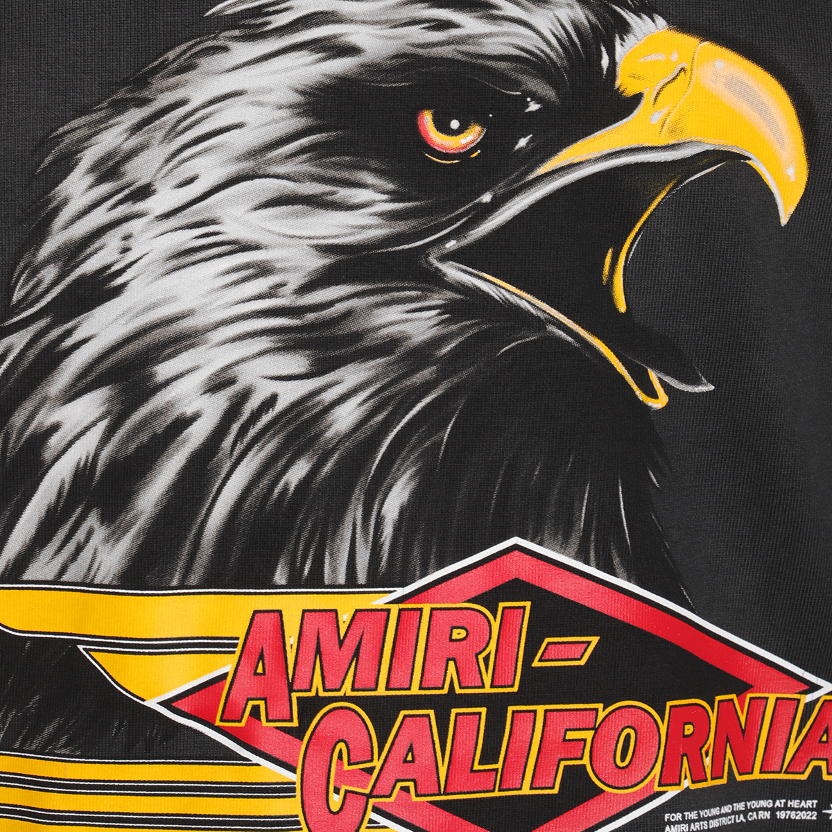 Amiri Mens Black Eagle Graphic-print Cotton-jersey T-shirt