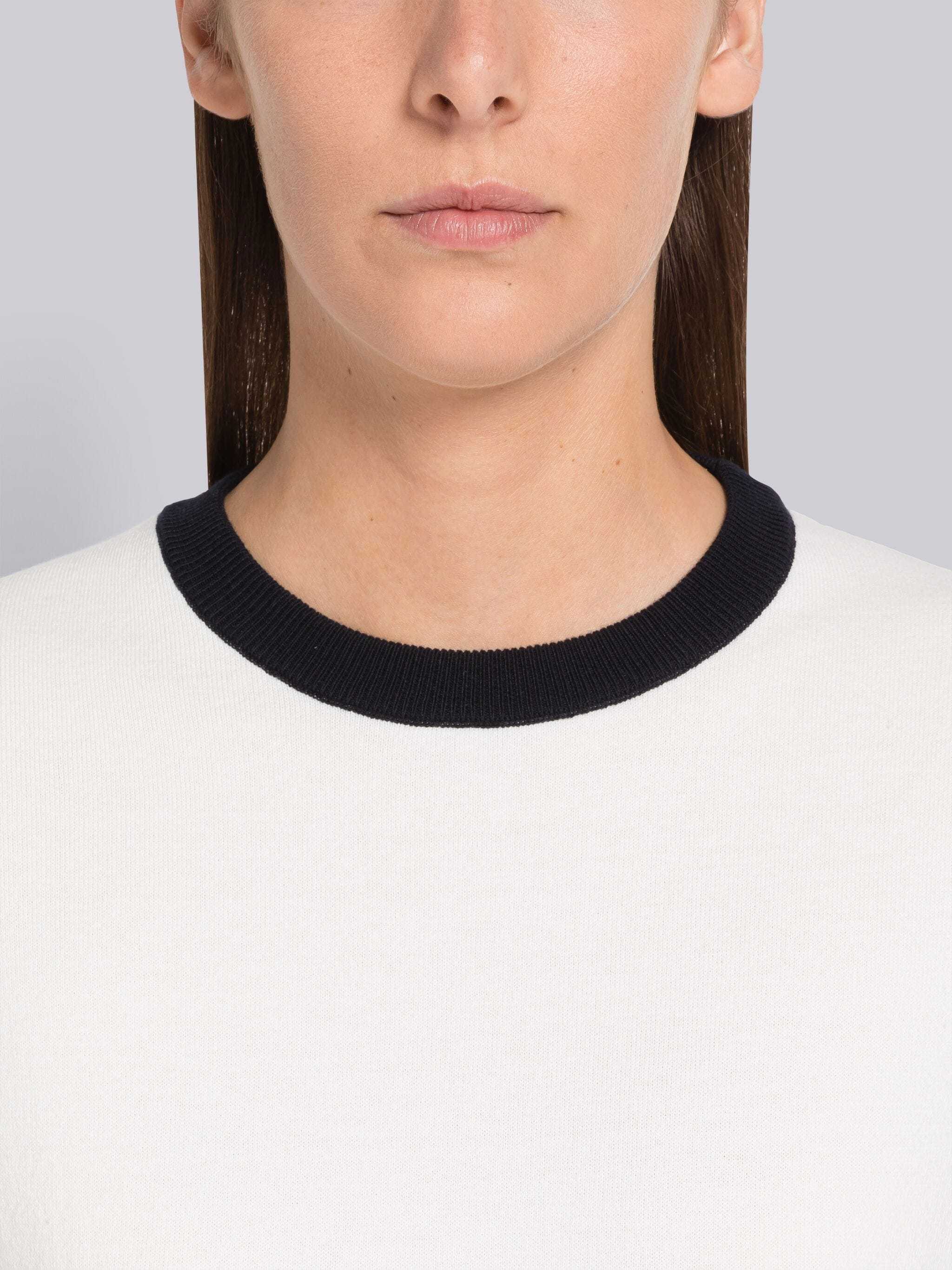 Thom Browne White Intarsia Hector Icon 4-bar Dress In White