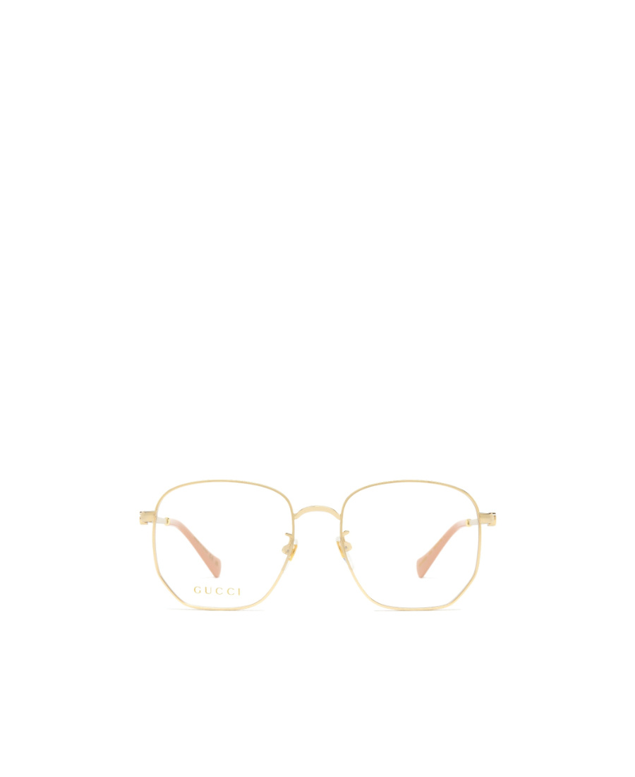 Gucci Round-frame Logo-plaque Glasses In Yellow