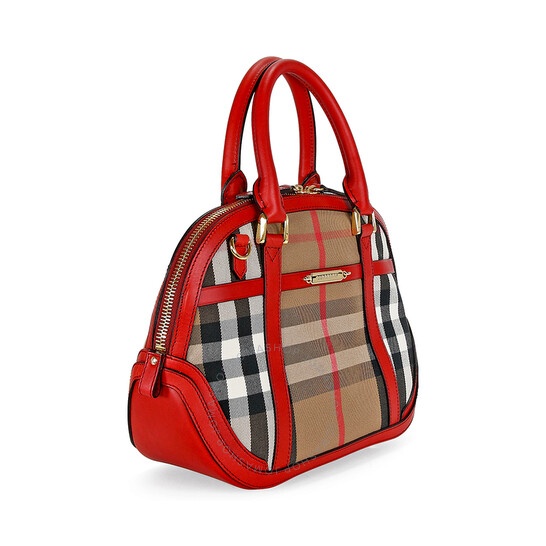 Burberry Checkered Handbag In Red