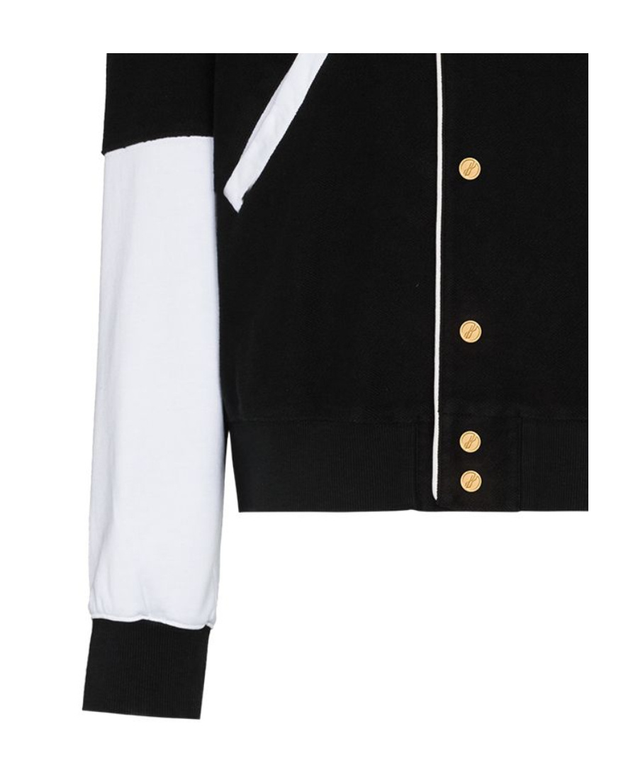 We11 Done Logo Print Varsity Bomber Jacket In Black