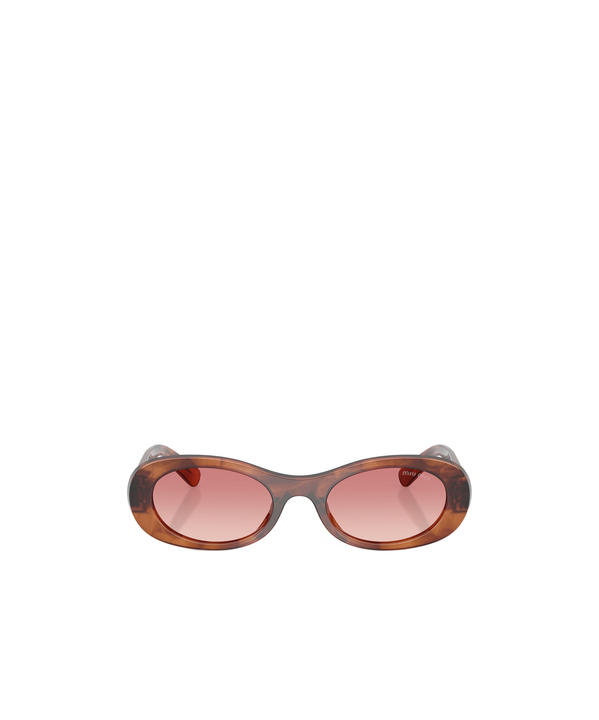 Miu Miu Tortoiseshell-pattern Oval-frame Sunglasses In Brown