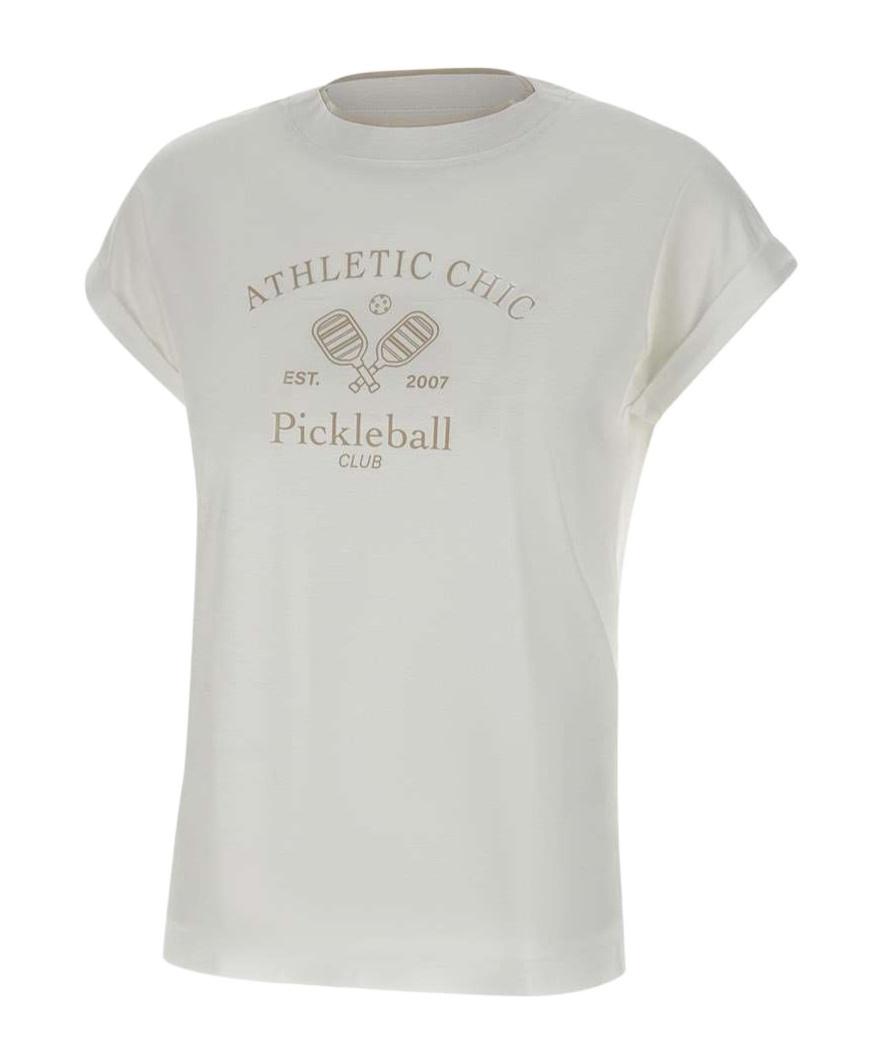 Eleventy White Cotton Lyocell Logo T Shirt