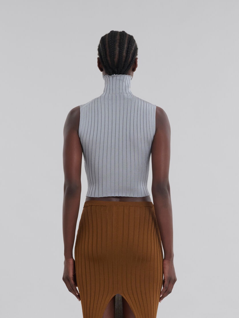 Marni Turtleneck Sleeveless Knit Top In Gray