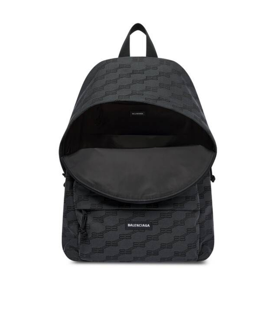 Balenciaga Zaino Signature Medium In Tela Jacquard Bb Monogram   Da Uomo In Nero