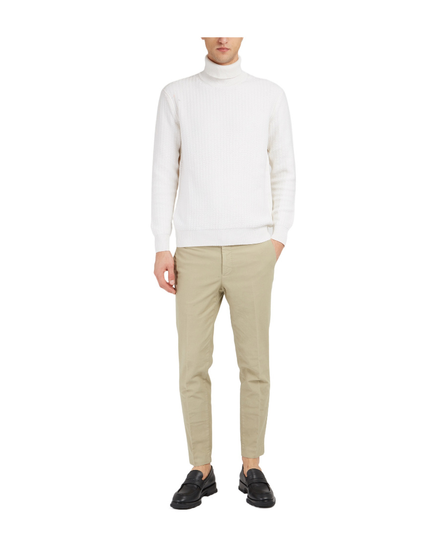Zegna Logo Turtleneck Sweater In White
