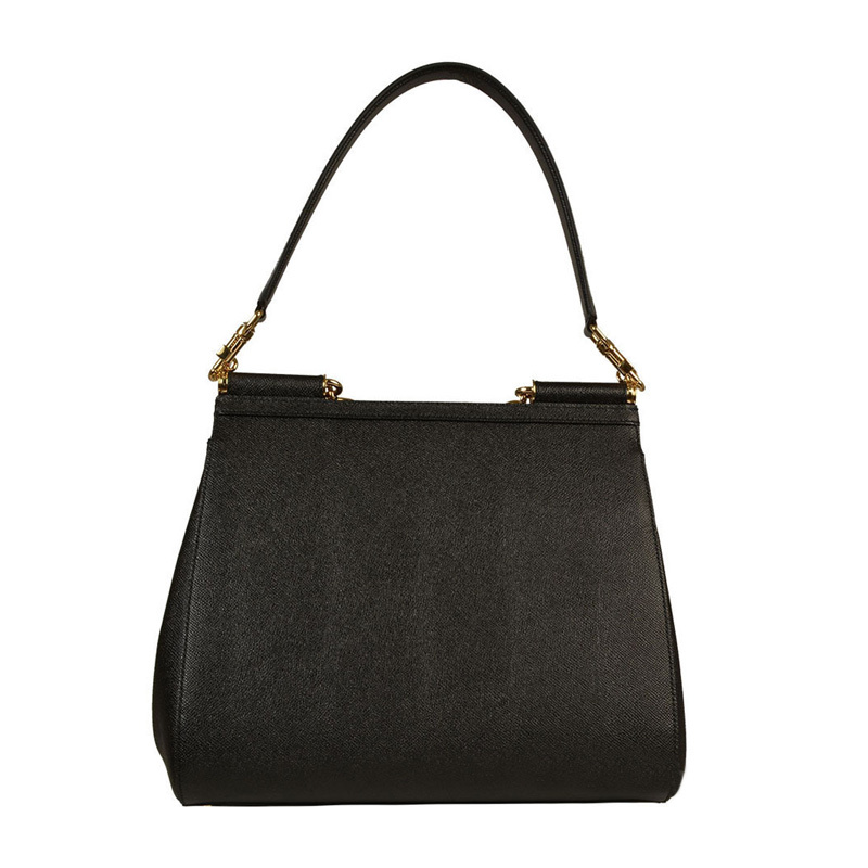Dolce & Gabbana Logo Details Handbag In Black