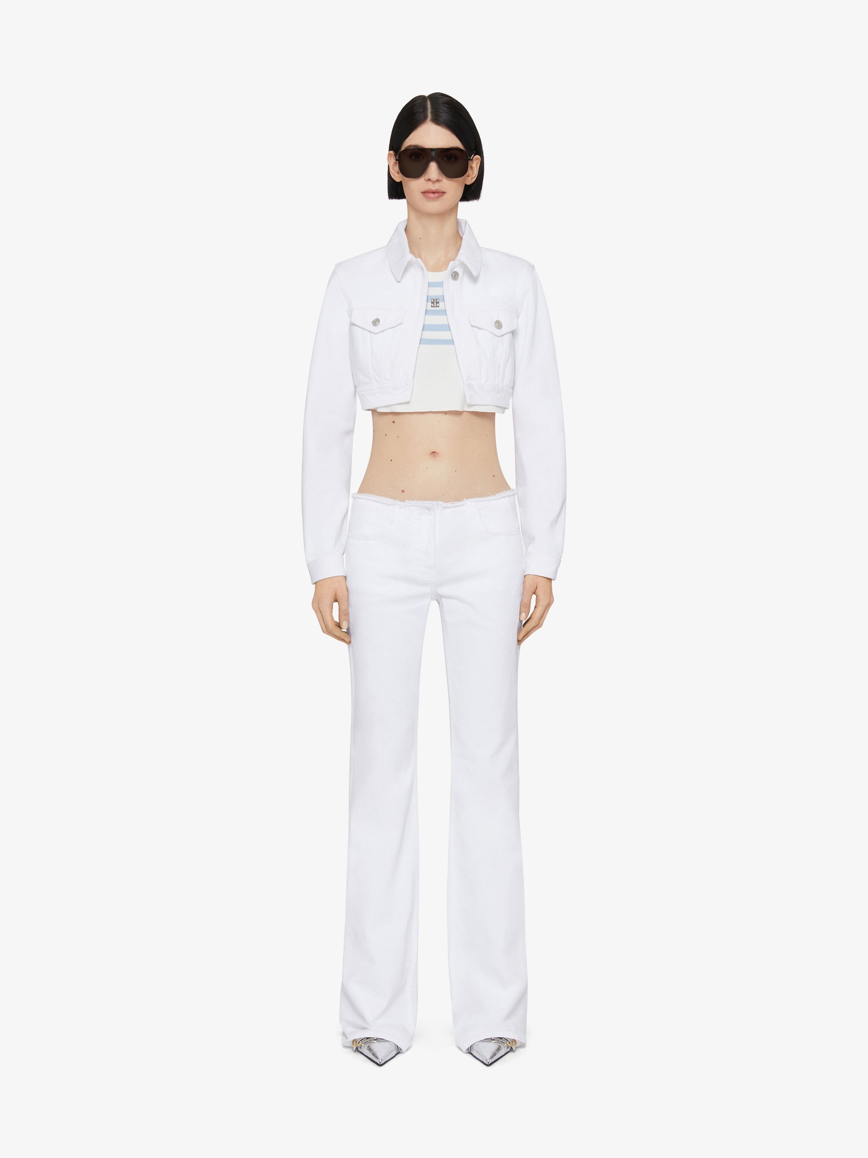 Givenchy Raw-cut Detail Low-rise Flared Jeans In White