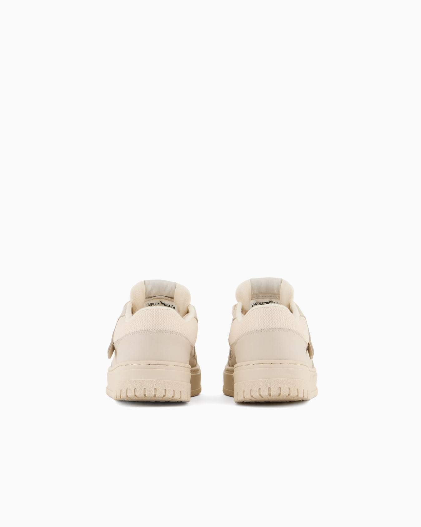 Emporio Armani Lace Up Sneakers In Brown