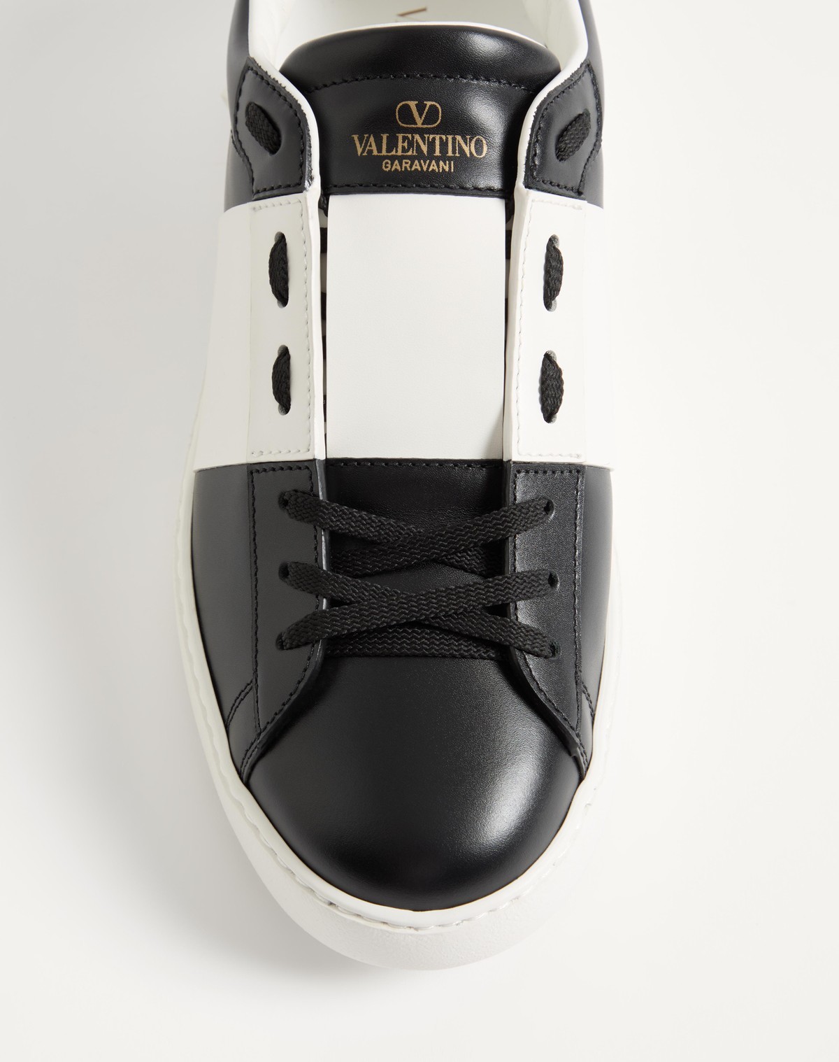 Valentino Open Low-top Sneakers Rubber Sole In Black