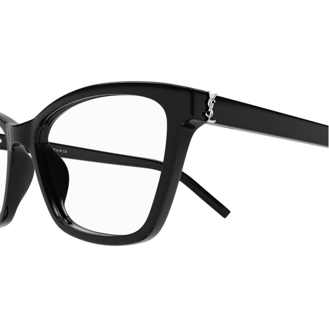 Saint Laurent Logo-plaque Rectangle-frame Glasses In Black