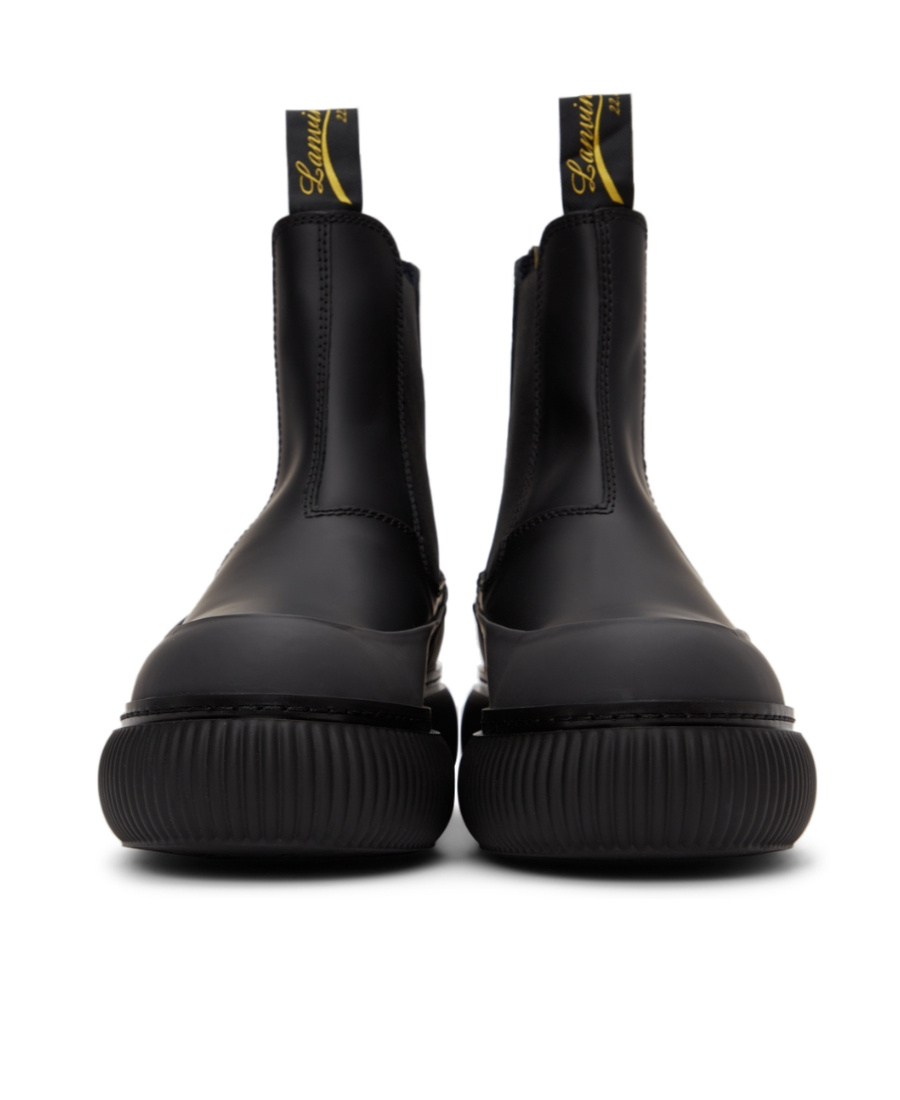 Lanvin Double Lifting Ring Short Boots In Black