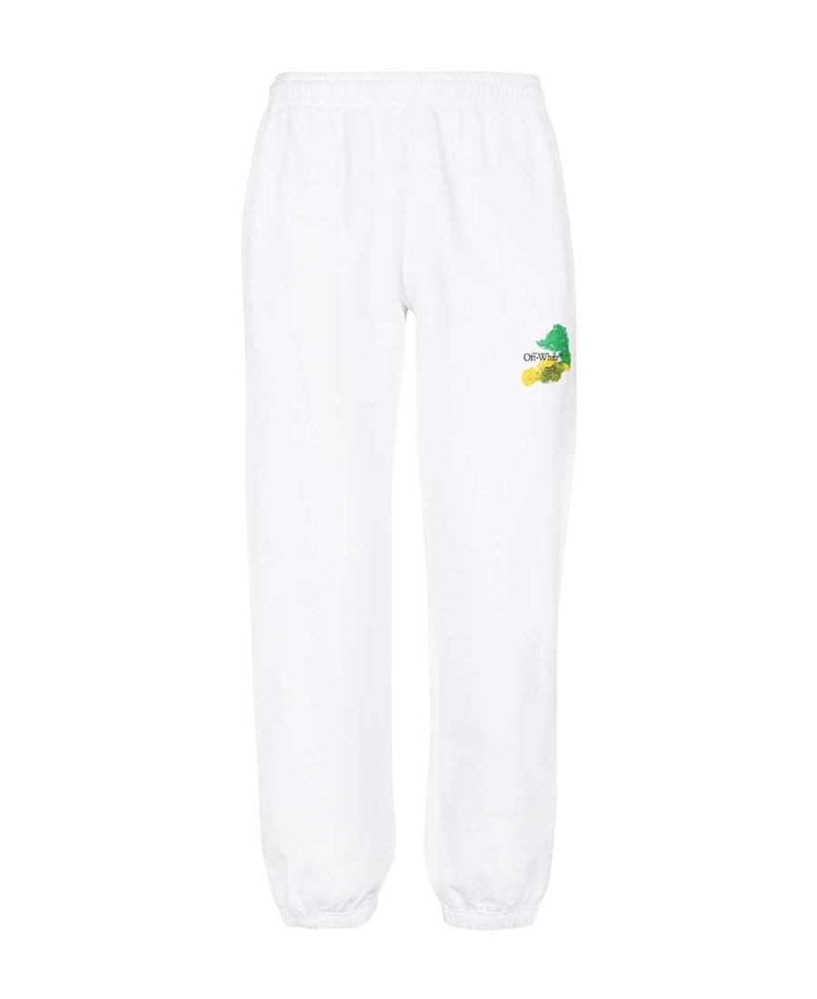 Off-white Off- Cotton Brush Arrow Sweatpants With Graphic Men's Print In White