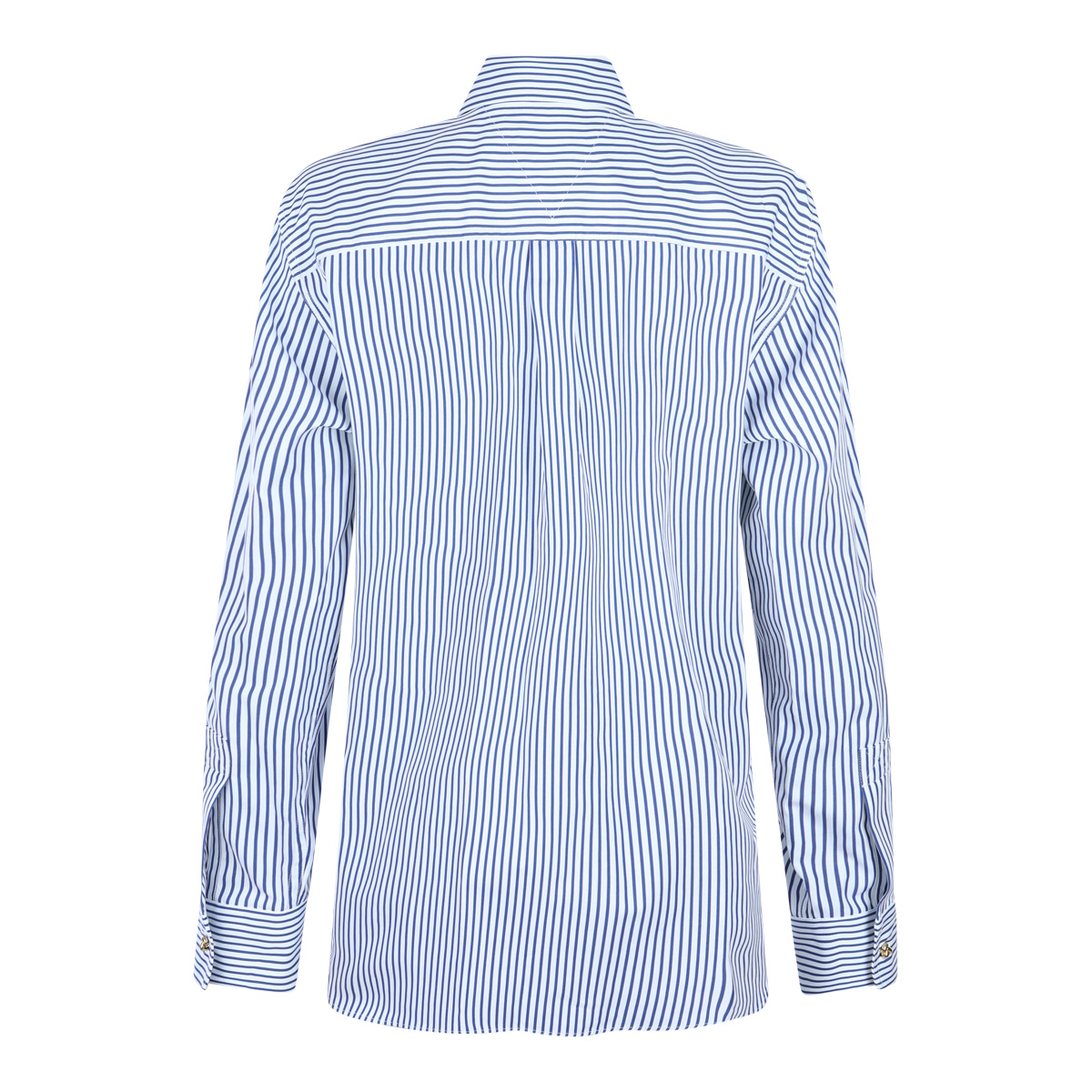 Bottega Veneta Long Sleeved Striped Shirt In Blue