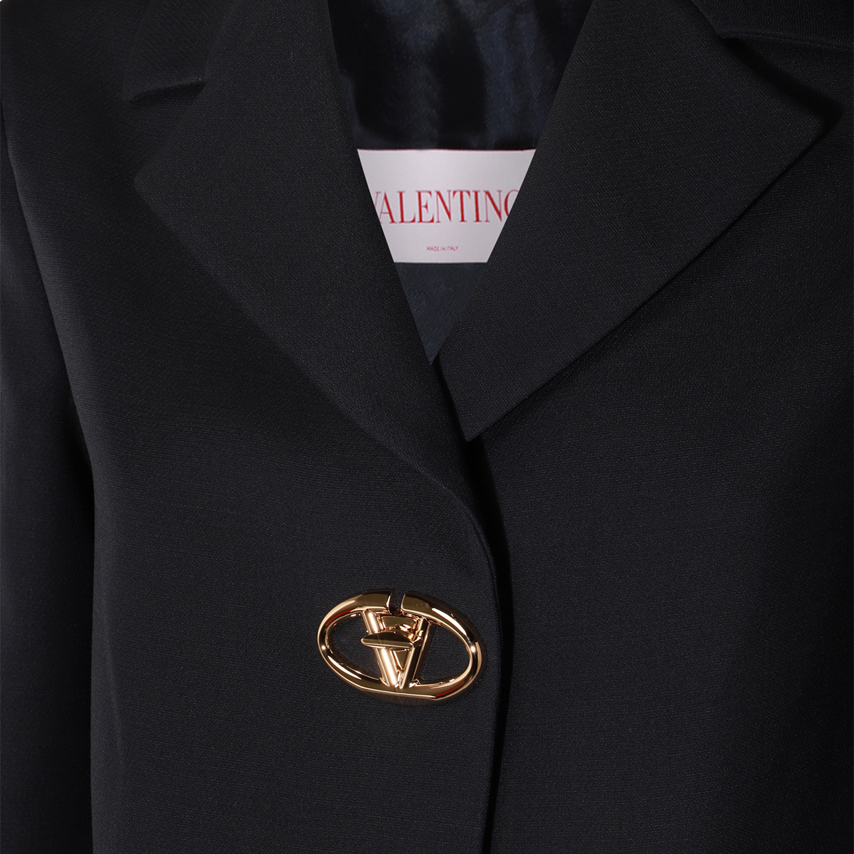 Valentino Vlogo Single-breasted Wool Blazer In Black