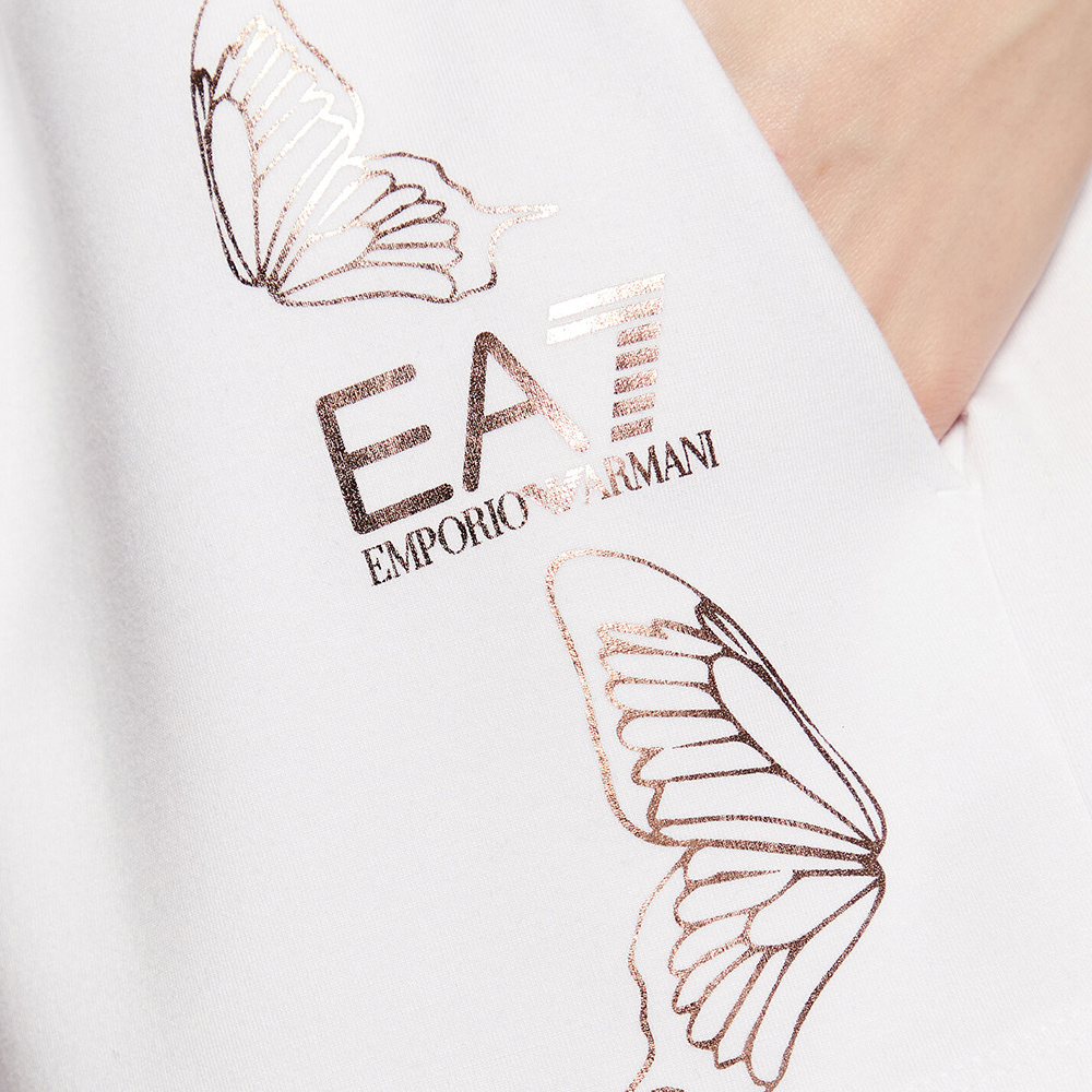 Ea7 Logo Printed Shorts In White