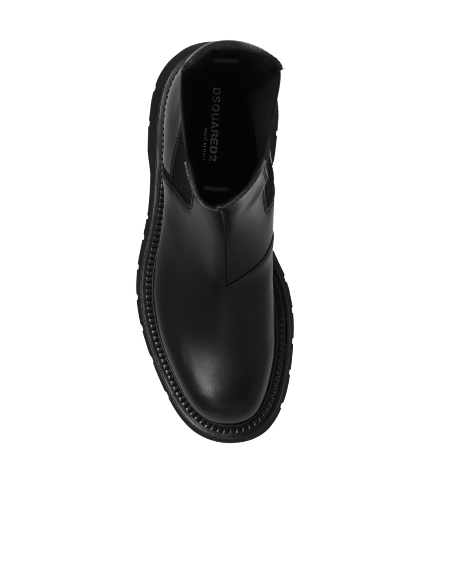 Dsquared2 Chunky Sole Leather Chelsea Boots In Black